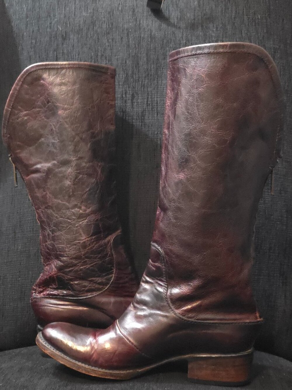 Freebird by Steven FB-Breck Cherry Leather Zipper Boots - Woman's Size 9 - Picture 8 of 12